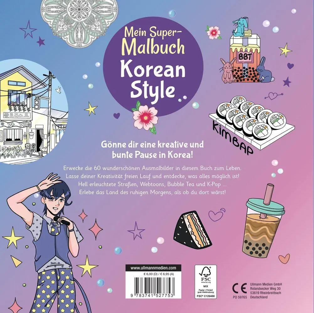 Rückseite: 9783741527753 | Mein Super-Malbuch - Korean Style | Ullmann Medien GmbH | Taschenbuch