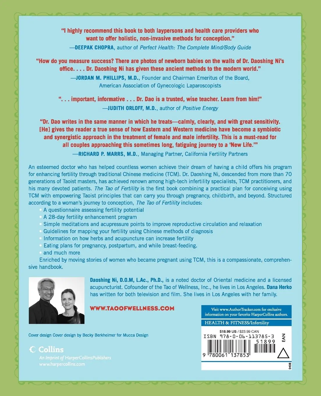 Rückseite: 9780061137853 | The Tao of Fertility | Daoshing Ni (u. a.) | Taschenbuch | Englisch