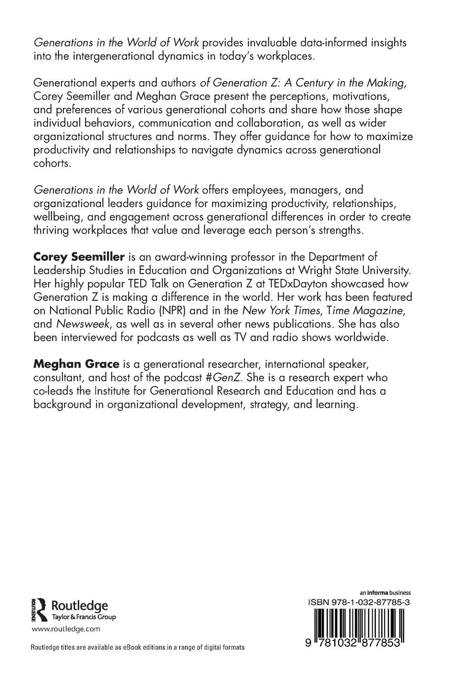 Rückseite: 9781032877853 | Generations in the World of Work | Corey Seemiller (u. a.) | Buch