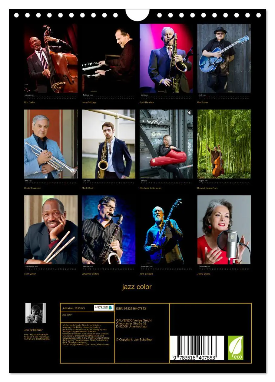 Bild: 9783516407853 | jazz color (Wandkalender 2026 DIN A4 hoch), CALVENDO Monatskalender