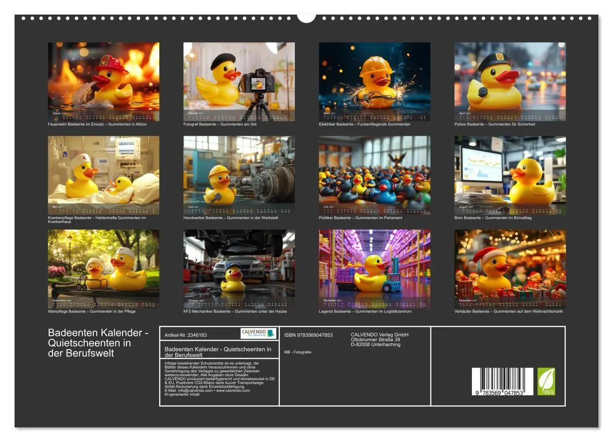 Bild: 9783569047853 | Badeenten Kalender - Quietscheenten in der Berufswelt (hochwertiger...