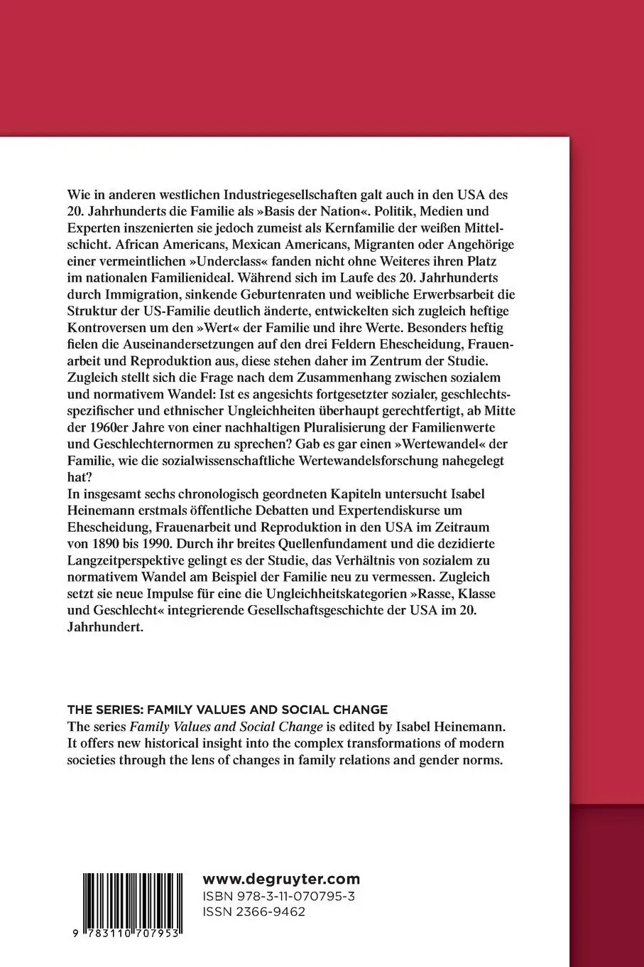 Rückseite: 9783110707953 | Wert der Familie | Isabel Heinemann | Taschenbuch | XIII | Deutsch