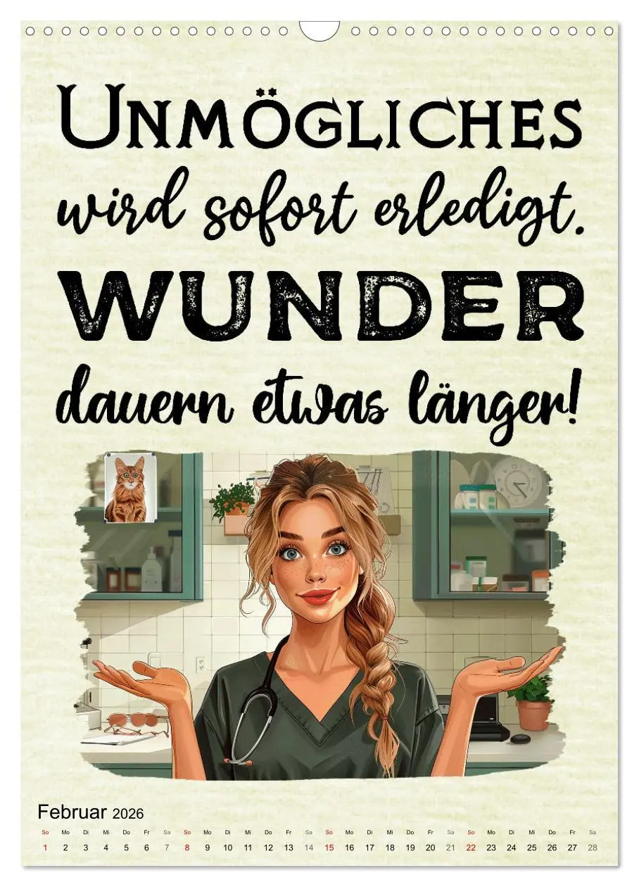 Bild: 9783516257953 | Tierarztsprüche (Wandkalender 2026 DIN A3 hoch), CALVENDO...