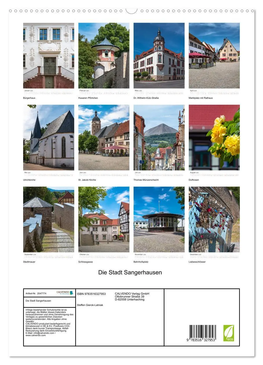 Bild: 9783516327953 | Die Stadt Sangerhausen (hochwertiger Premium Wandkalender 2026 DIN...