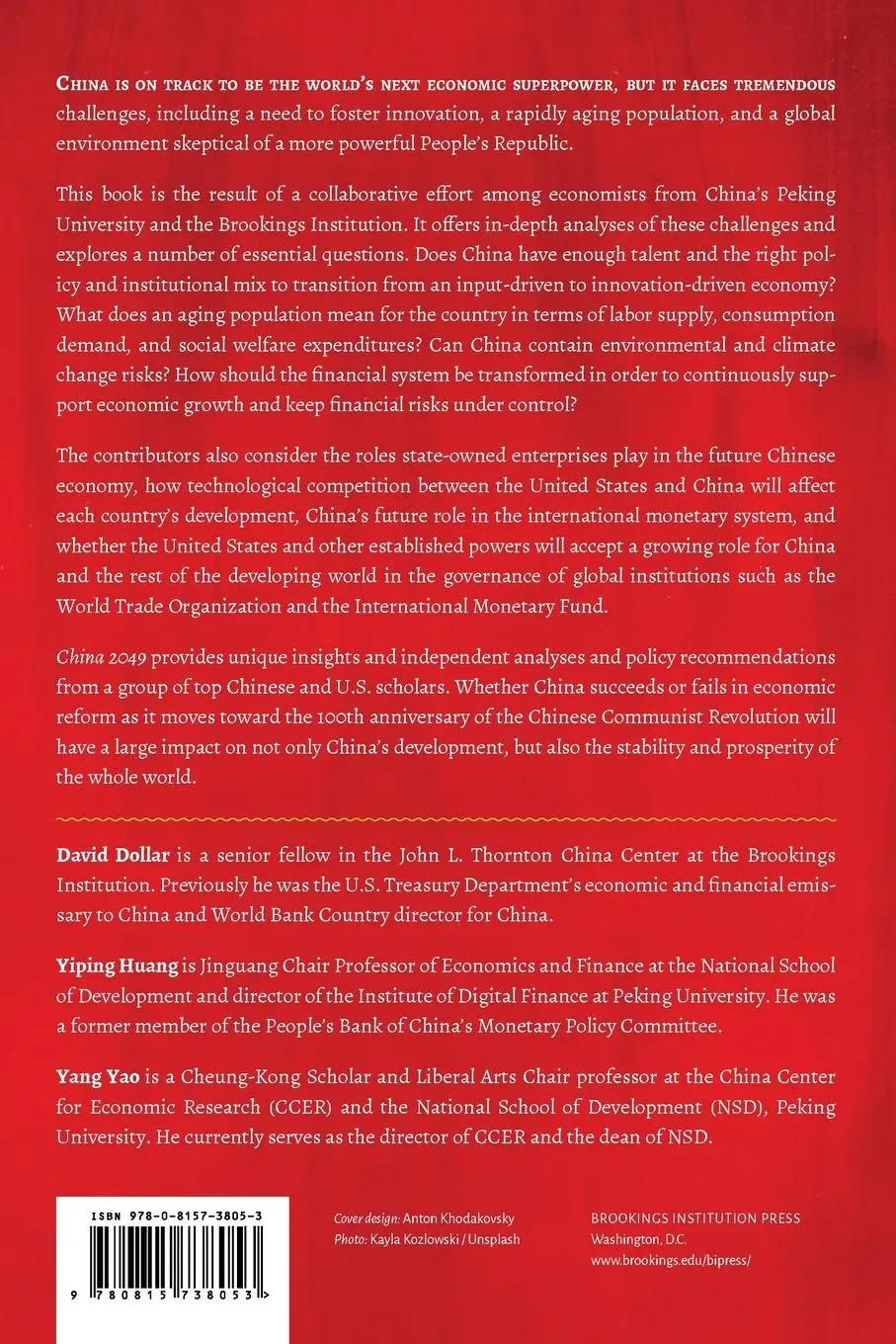 Rückseite: 9780815738053 | China 2049 | Economic Challenges of a Rising Global Power | Buch