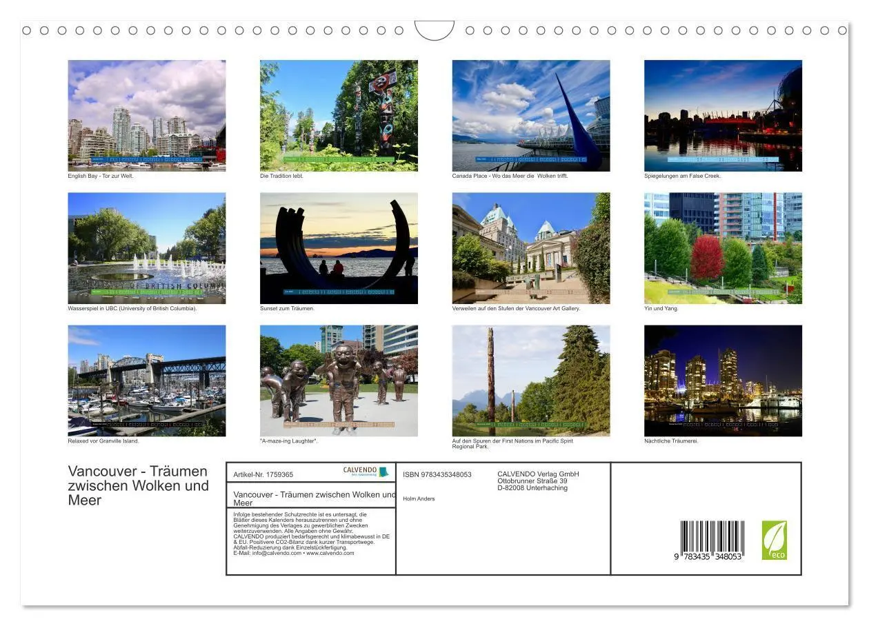 Bild: 9783435348053 | Vancouver - Träumen zwischen Wolken und Meer (Wandkalender 2025 DIN...