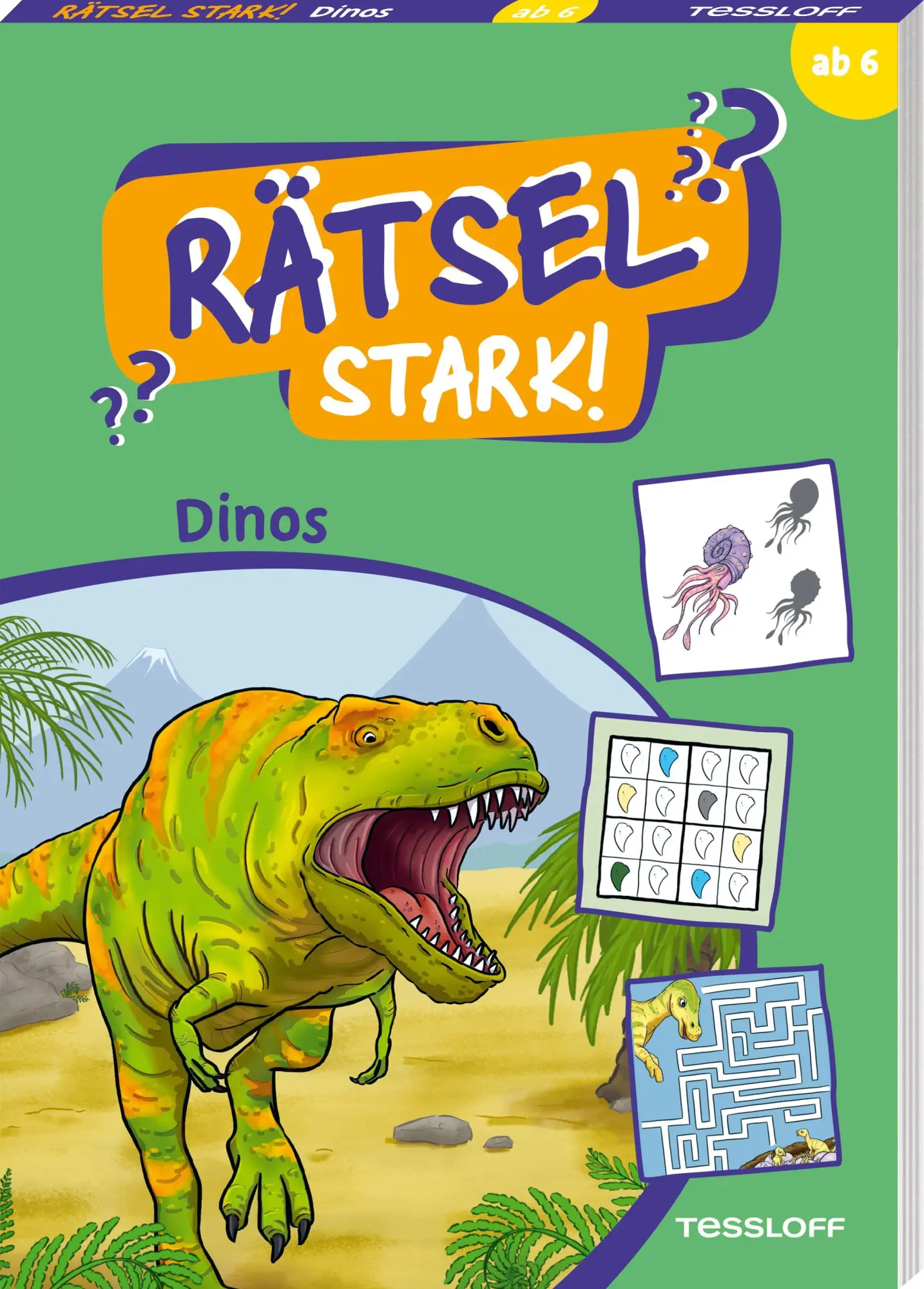 Cover: 9783788648053 | Rätselstark. Dinos | Bunter Rätselblock ab 6 Jahren | Betty van Bonn