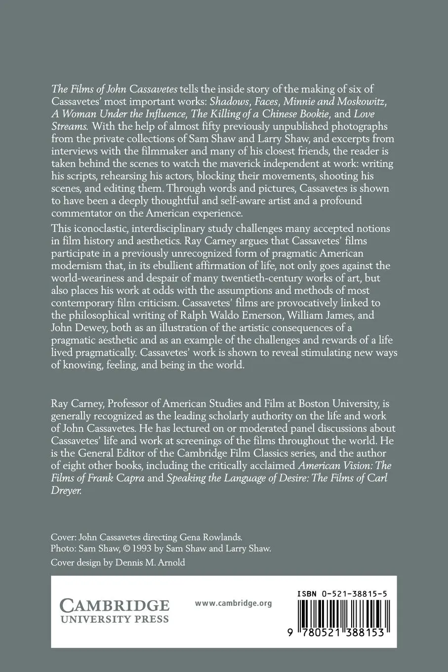 Rückseite: 9780521388153 | The Films of John Cassavetes | Pragmatism, Modernism, and the Movies