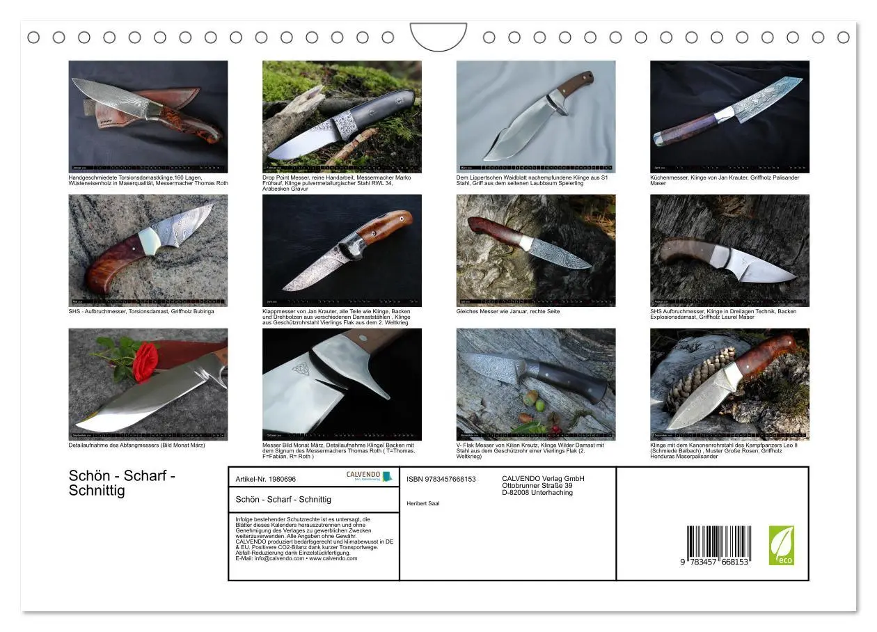 Bild: 9783457668153 | Schön - Scharf - Schnittig (Wandkalender 2026 DIN A4 quer),...