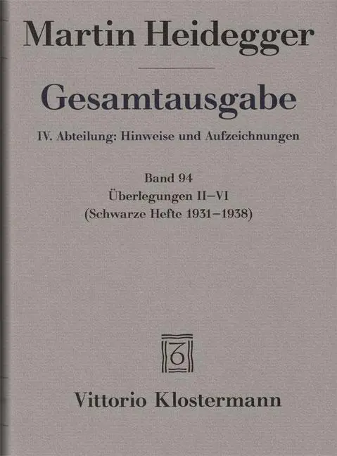 Cover: 9783465038153 | Gesamtausgabe. 4 Abteilungen / Überlegungen II-VI | Martin Heidegger