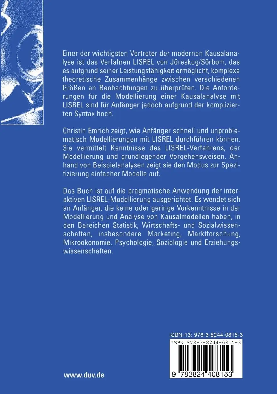 Rückseite: 9783824408153 | LISREL interaktiv | Christin Emrich | Taschenbuch | xix | Deutsch