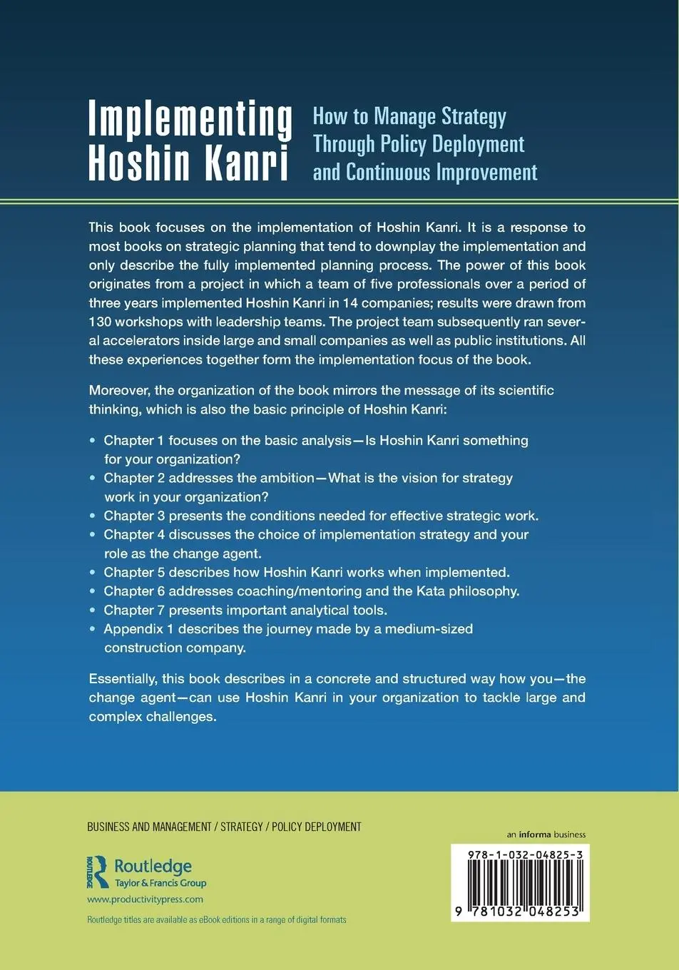 Rückseite: 9781032048253 | Implementing Hoshin Kanri | Anders Melander (u. a.) | Taschenbuch