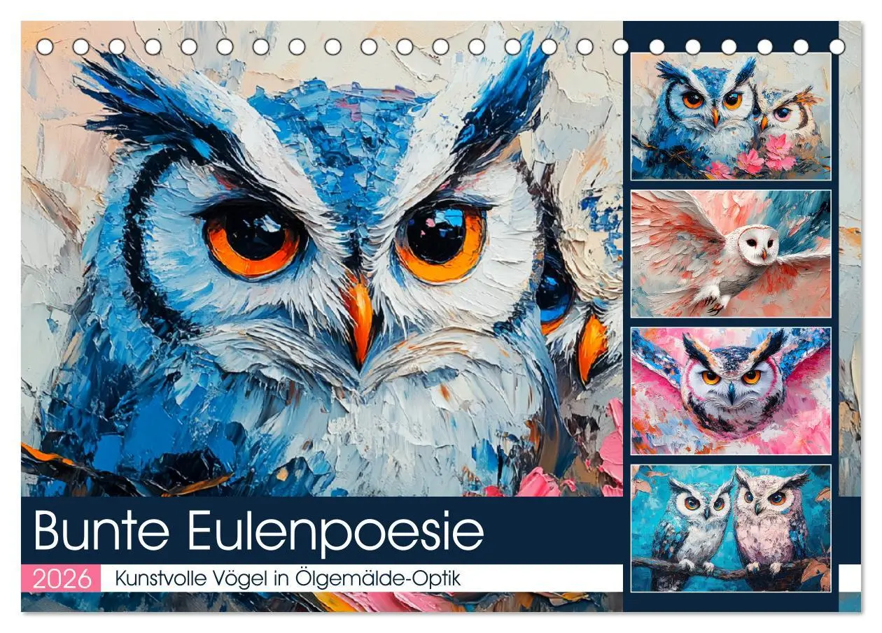 Cover: 9783457348253 | Bunte Eulenpoesie. Kunstvolle Vögel in Ölgemälde-Optik...