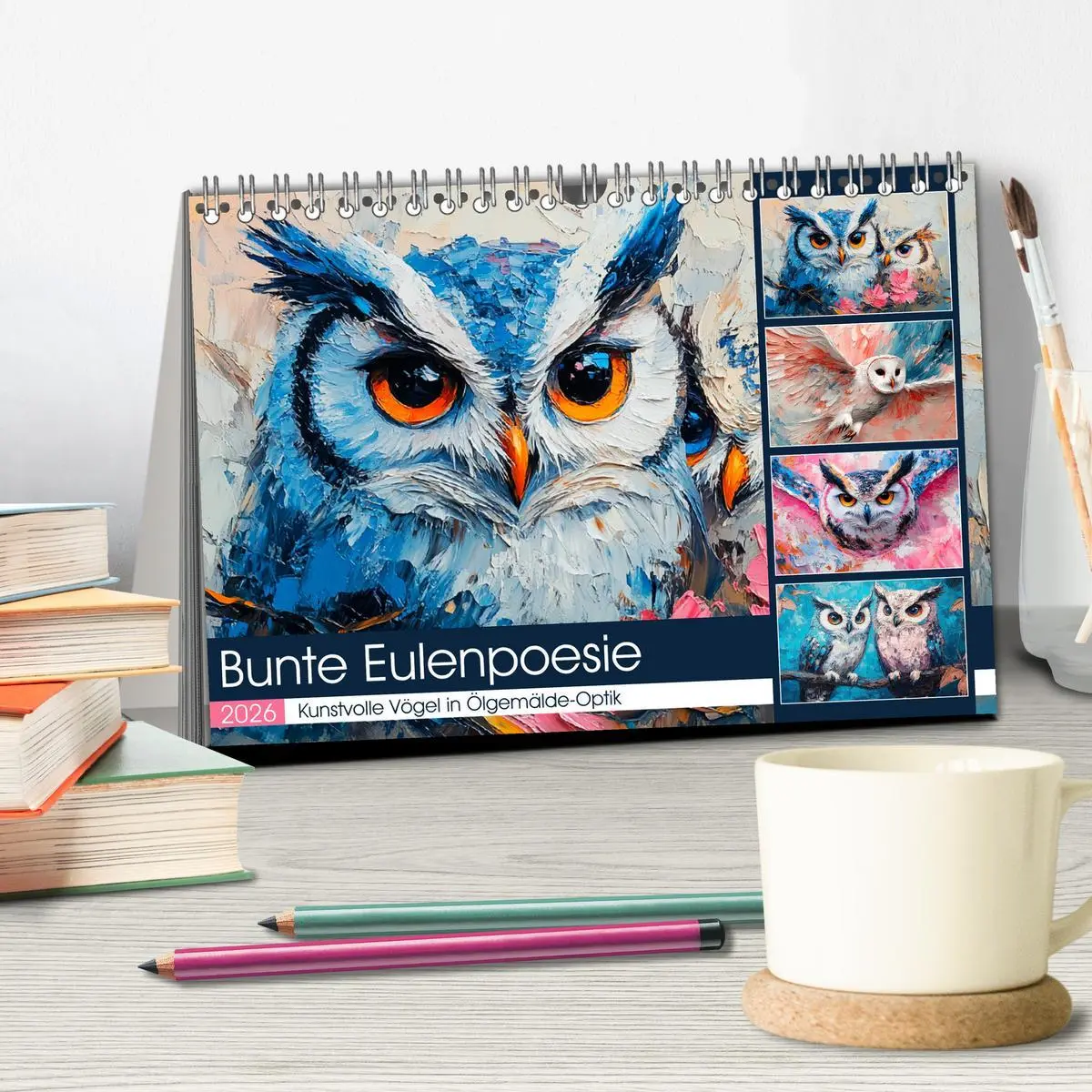 Bild: 9783457348253 | Bunte Eulenpoesie. Kunstvolle Vögel in Ölgemälde-Optik...