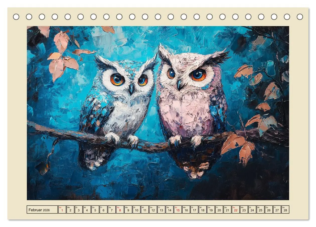 Bild: 9783457348253 | Bunte Eulenpoesie. Kunstvolle Vögel in Ölgemälde-Optik...
