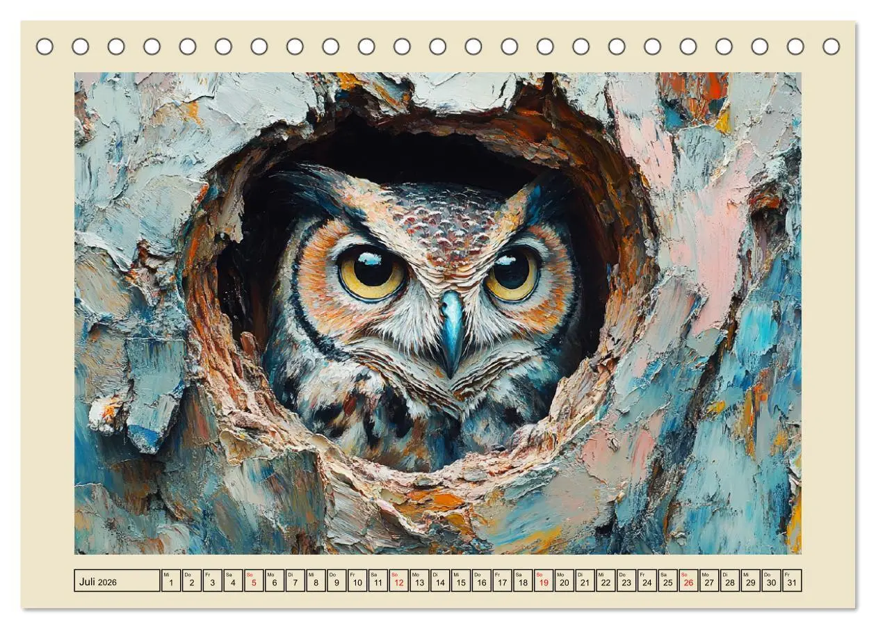 Bild: 9783457348253 | Bunte Eulenpoesie. Kunstvolle Vögel in Ölgemälde-Optik...