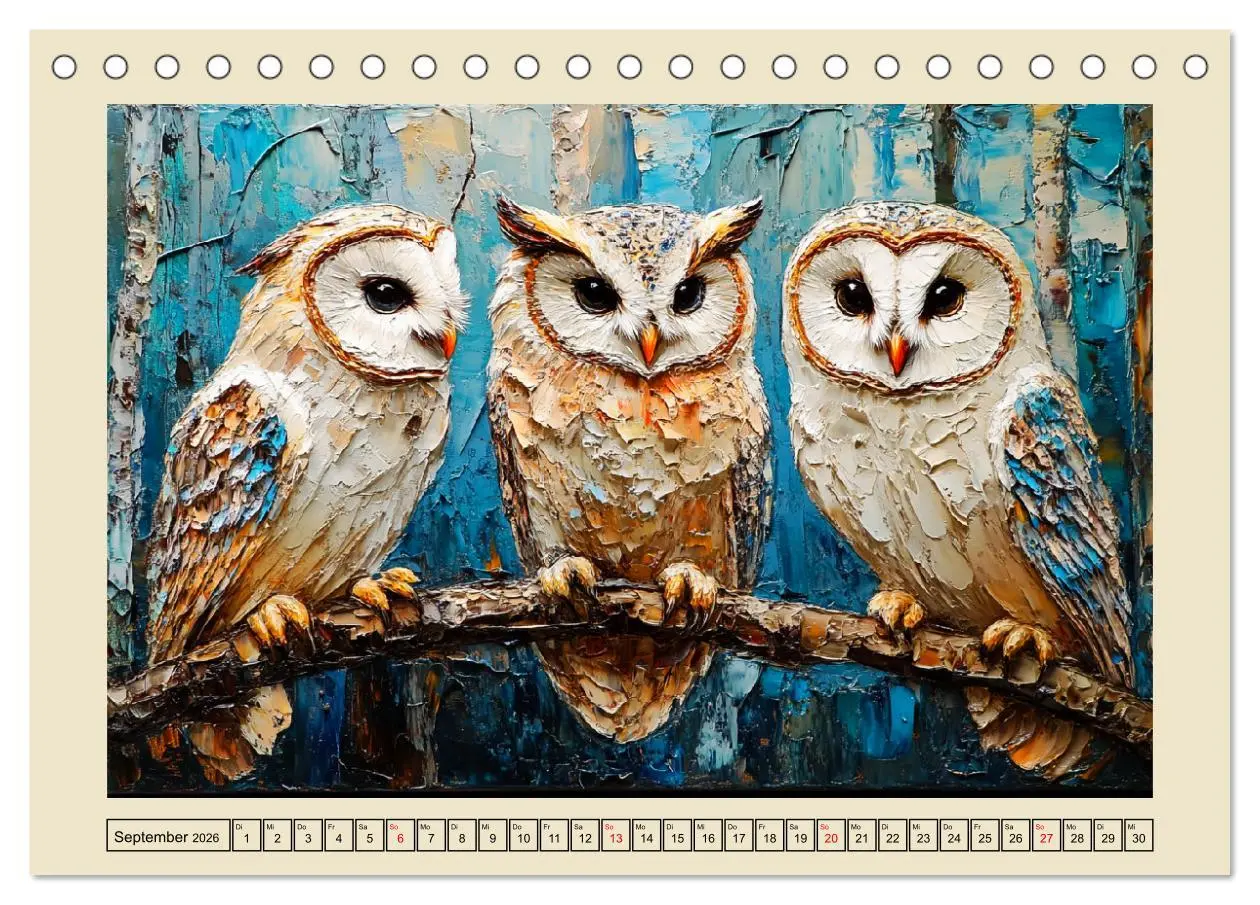 Bild: 9783457348253 | Bunte Eulenpoesie. Kunstvolle Vögel in Ölgemälde-Optik...