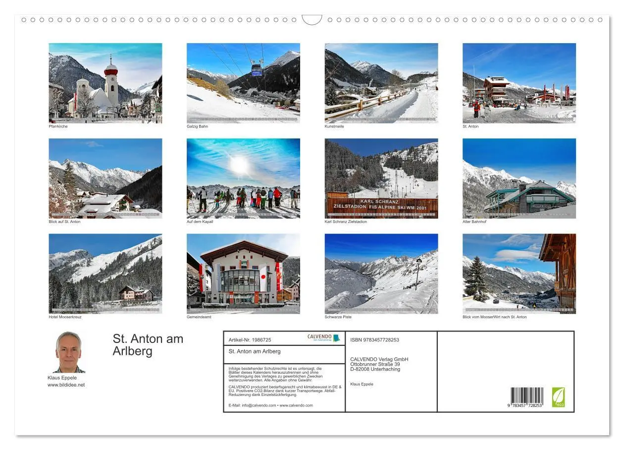 Bild: 9783457728253 | St. Anton am Arlberg (Wandkalender 2026 DIN A2 quer), CALVENDO...
