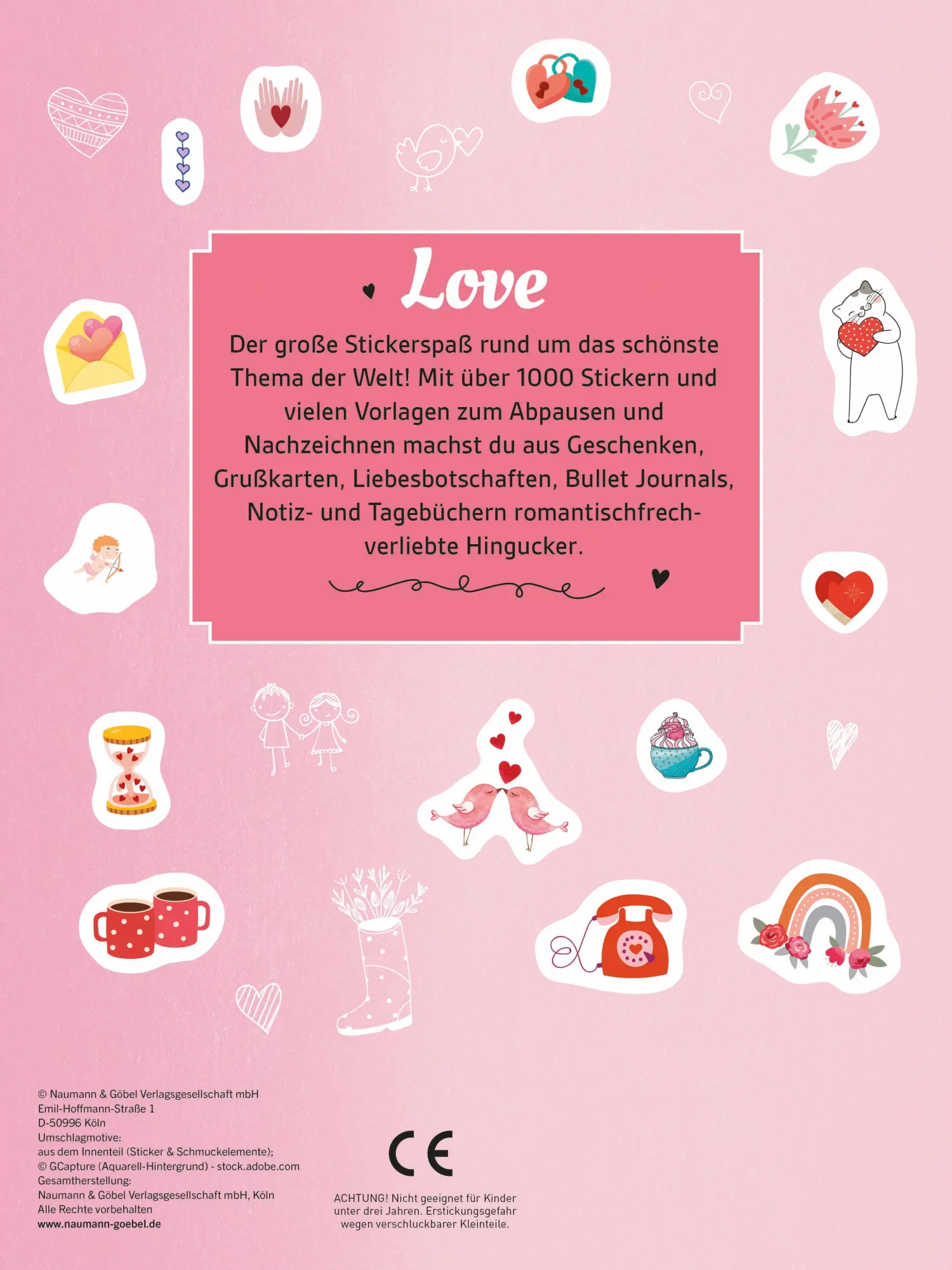 Rückseite: 9783625198253 | Stickerbuch Love I Über 1000 Sticker | Taschenbuch | 48 S. | Deutsch