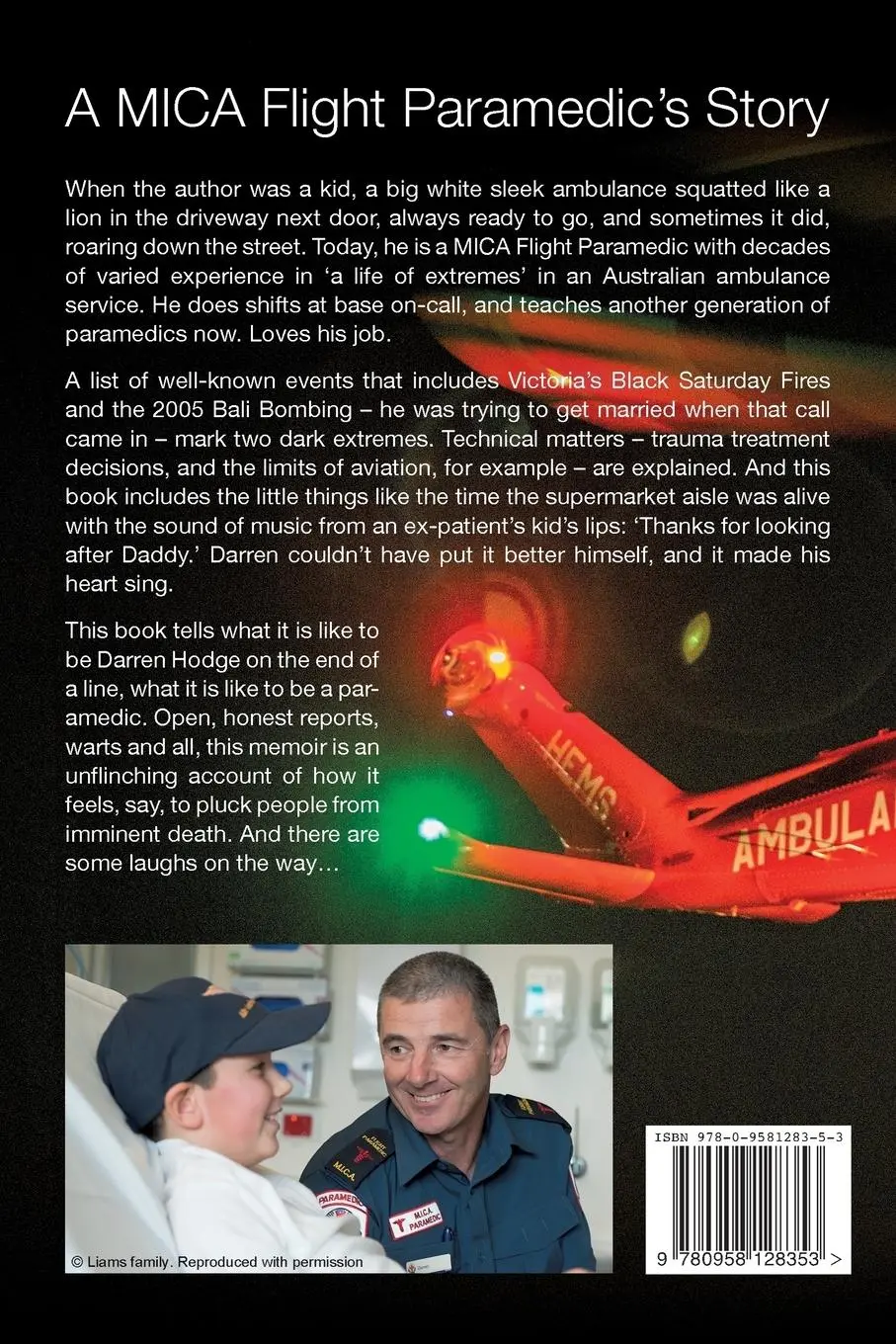 Rückseite: 9780958128353 | A Life on the Line | A MICA Flight Paramedic's Story | Darren Hodge