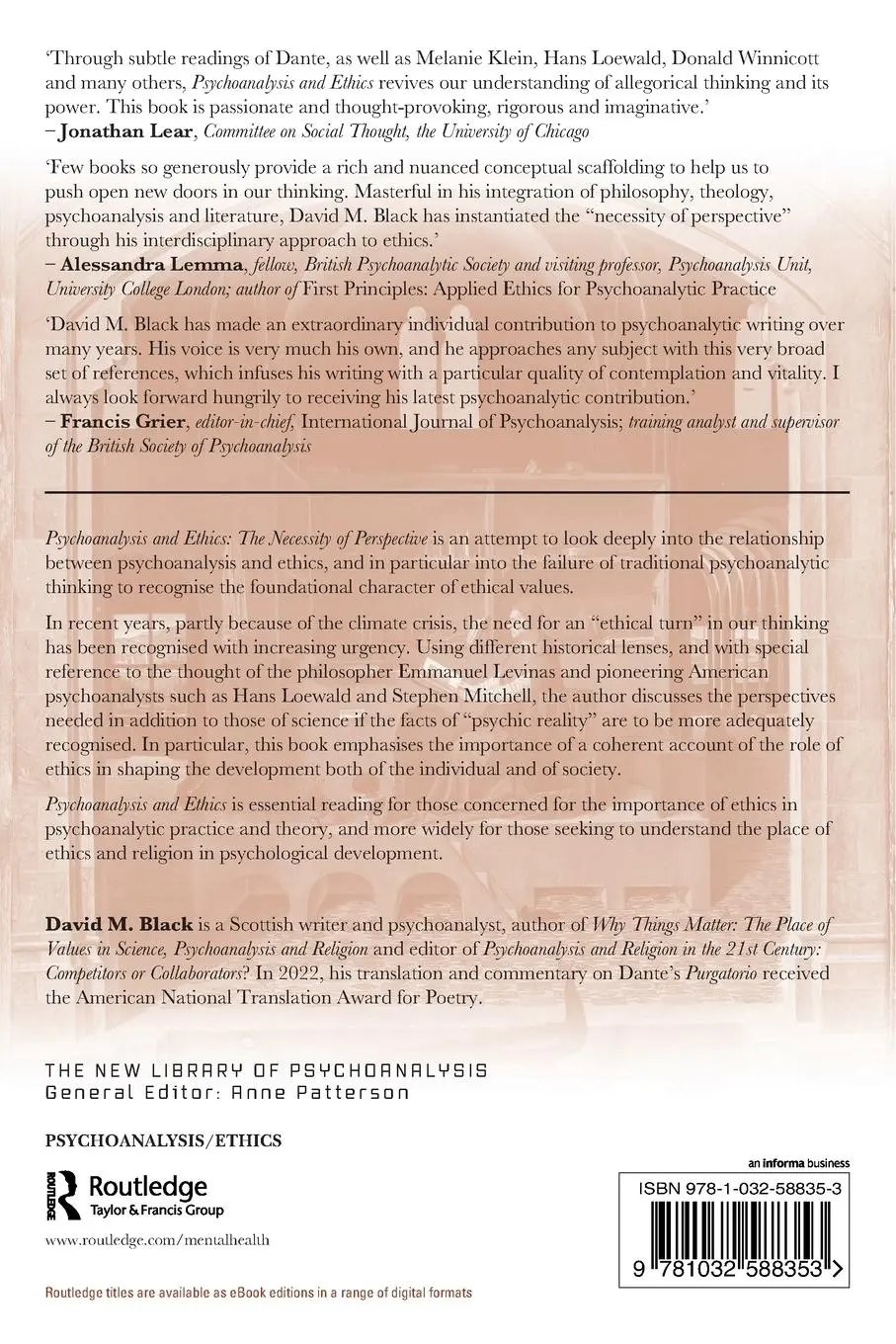 Rückseite: 9781032588353 | Psychoanalysis and Ethics | The Necessity of Perspective | Black