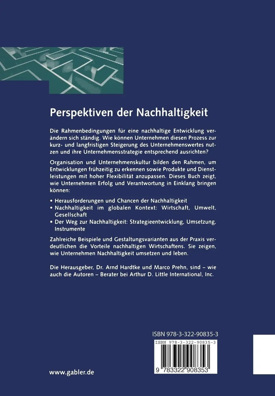Rückseite: 9783322908353 | Perspektiven der Nachhaltigkeit | Vom Leitbild zur Erfolgsstrategie