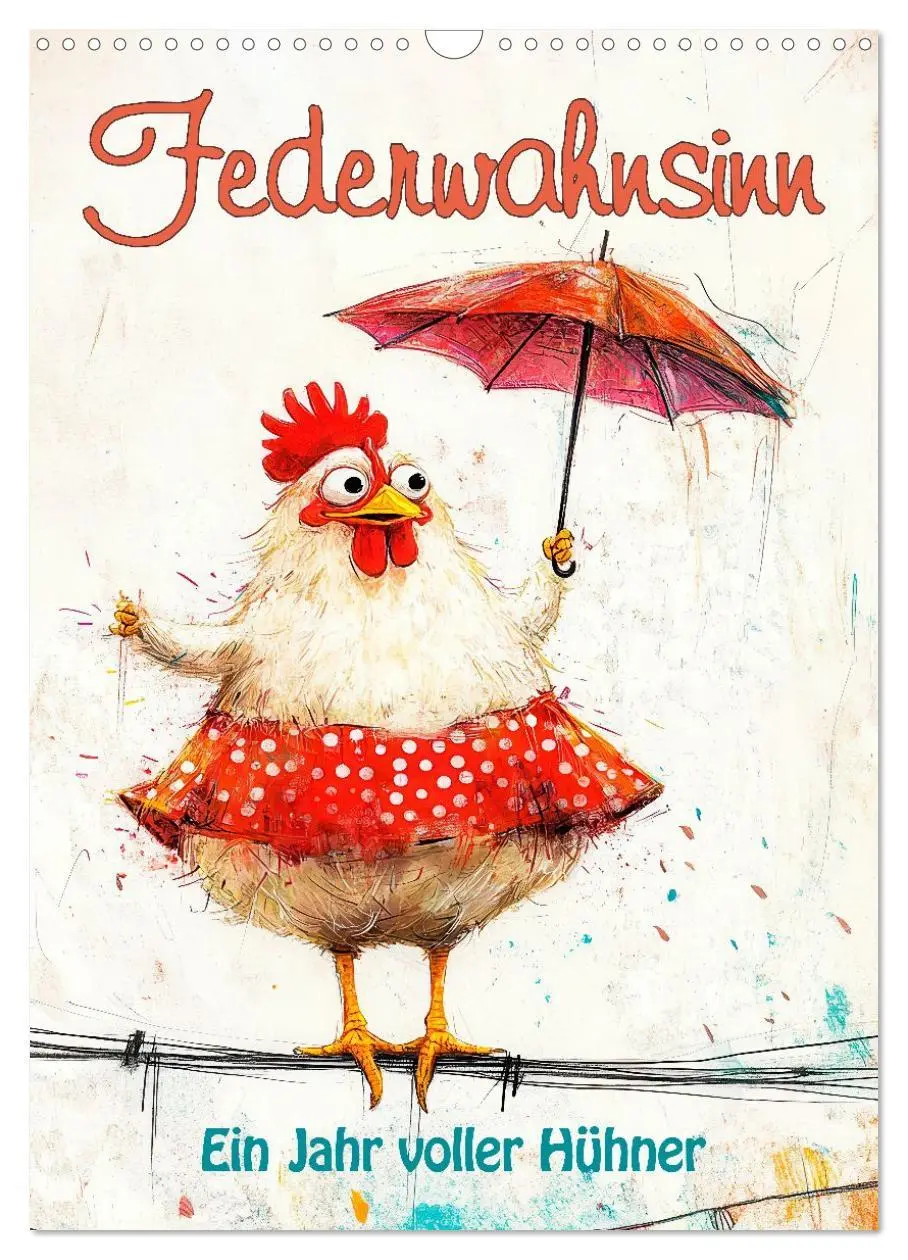 Cover: 9783516598353 | Federwahnsinn - Ein Jahr voller Hühner (Wandkalender 2026 DIN A3...