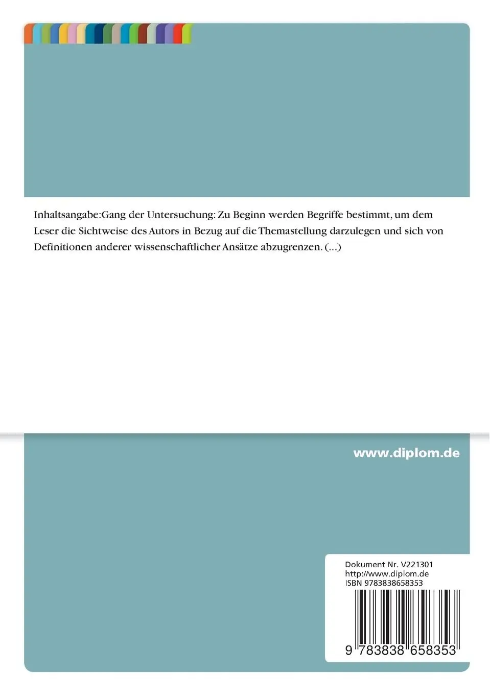 Rückseite: 9783838658353 | Probleme der Planung von Personalentwicklungsmaßnahmen für...