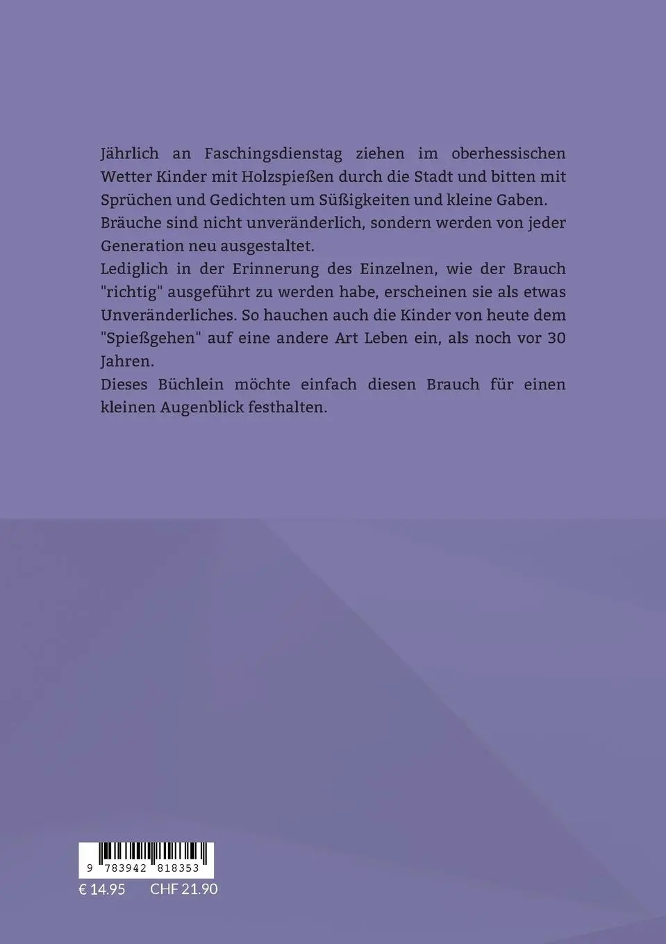 Rückseite: 9783942818353 | Heut ist die liebe Fasenacht, da hab ich mir nen Spieß gemacht | Buch