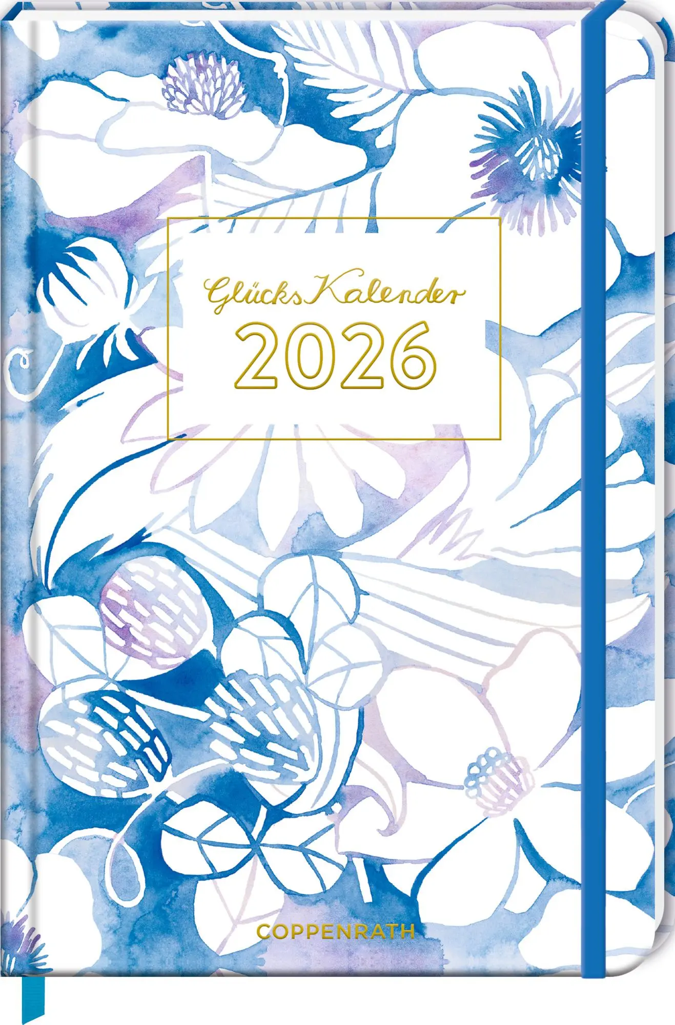 Cover: 4050003958453 | GlücksKalender 2026 - Blumen (All about blue) | Kalender | 112 S.