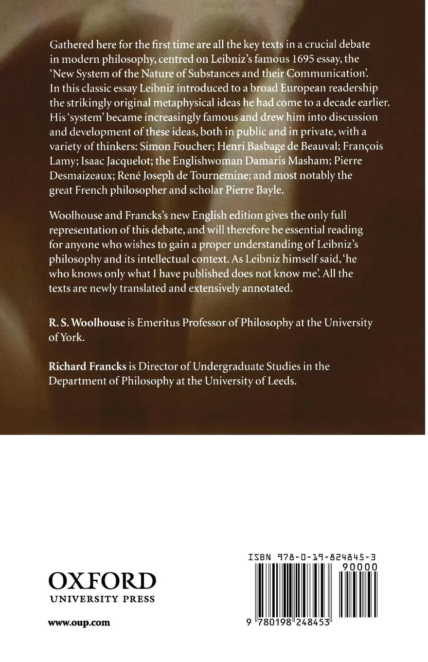 Rückseite: 9780198248453 | Leibniz's 'New System' and Associated Contemporary Texts | Taschenbuch