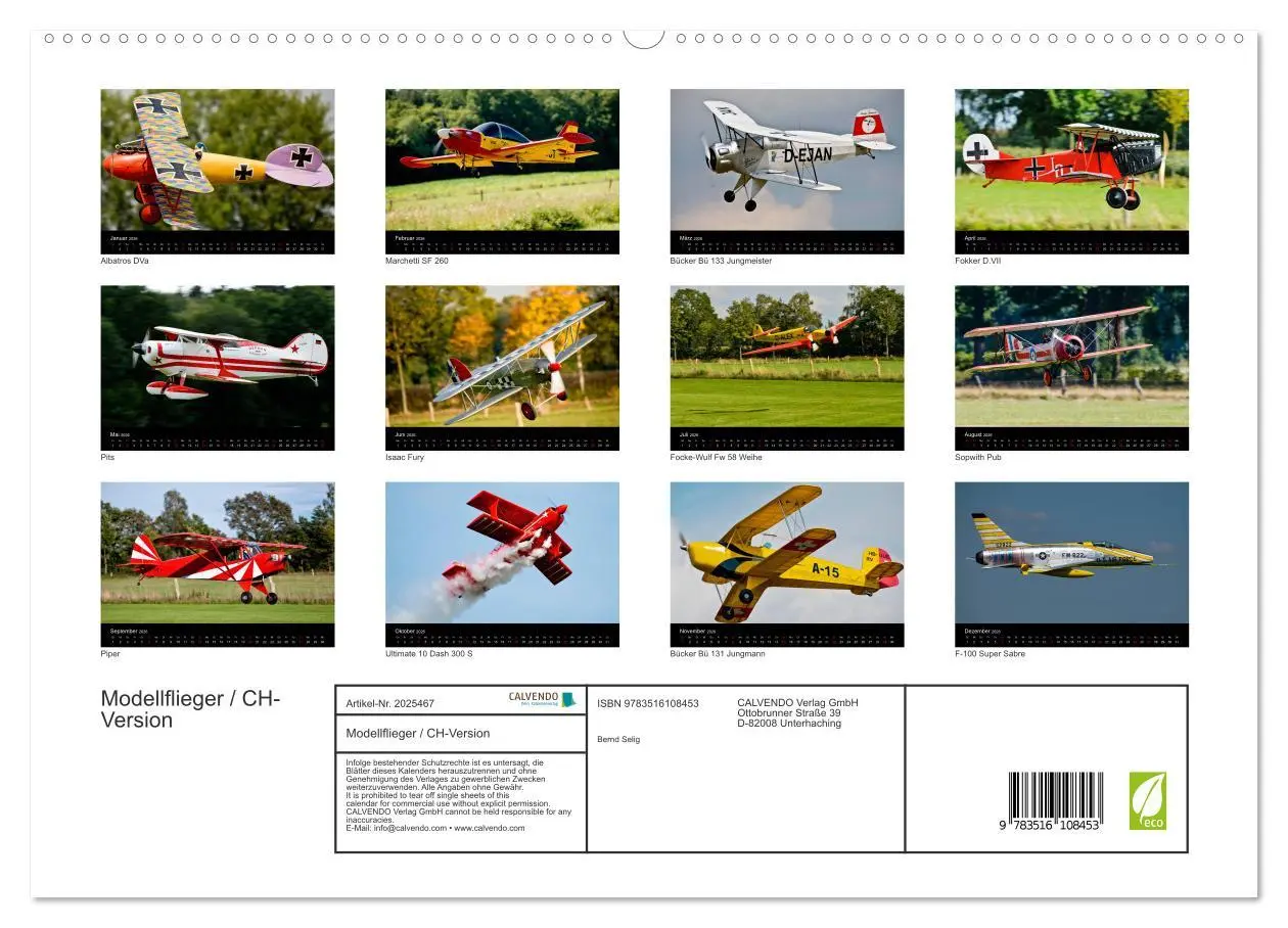 Bild: 9783516108453 | Modellflieger / CH-Version (hochwertiger Premium Wandkalender 2026...