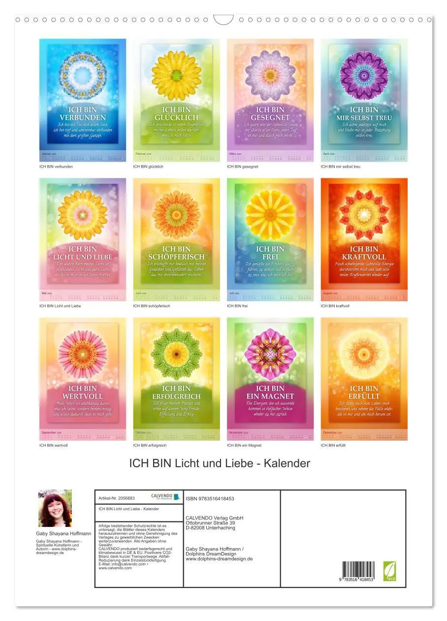 Bild: 9783516418453 | ICH BIN Licht und Liebe - Kalender (Wandkalender 2026 DIN A2 hoch),...