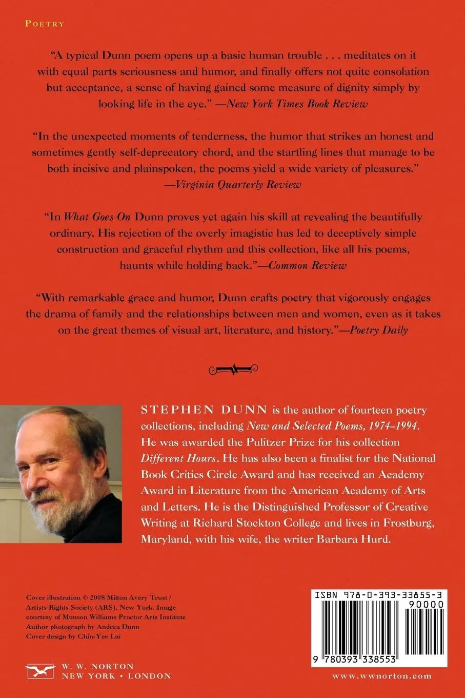 Rückseite: 9780393338553 | What Goes on | Selected &amp; New Poems 1995-2009 | Stephen Dunn | Buch