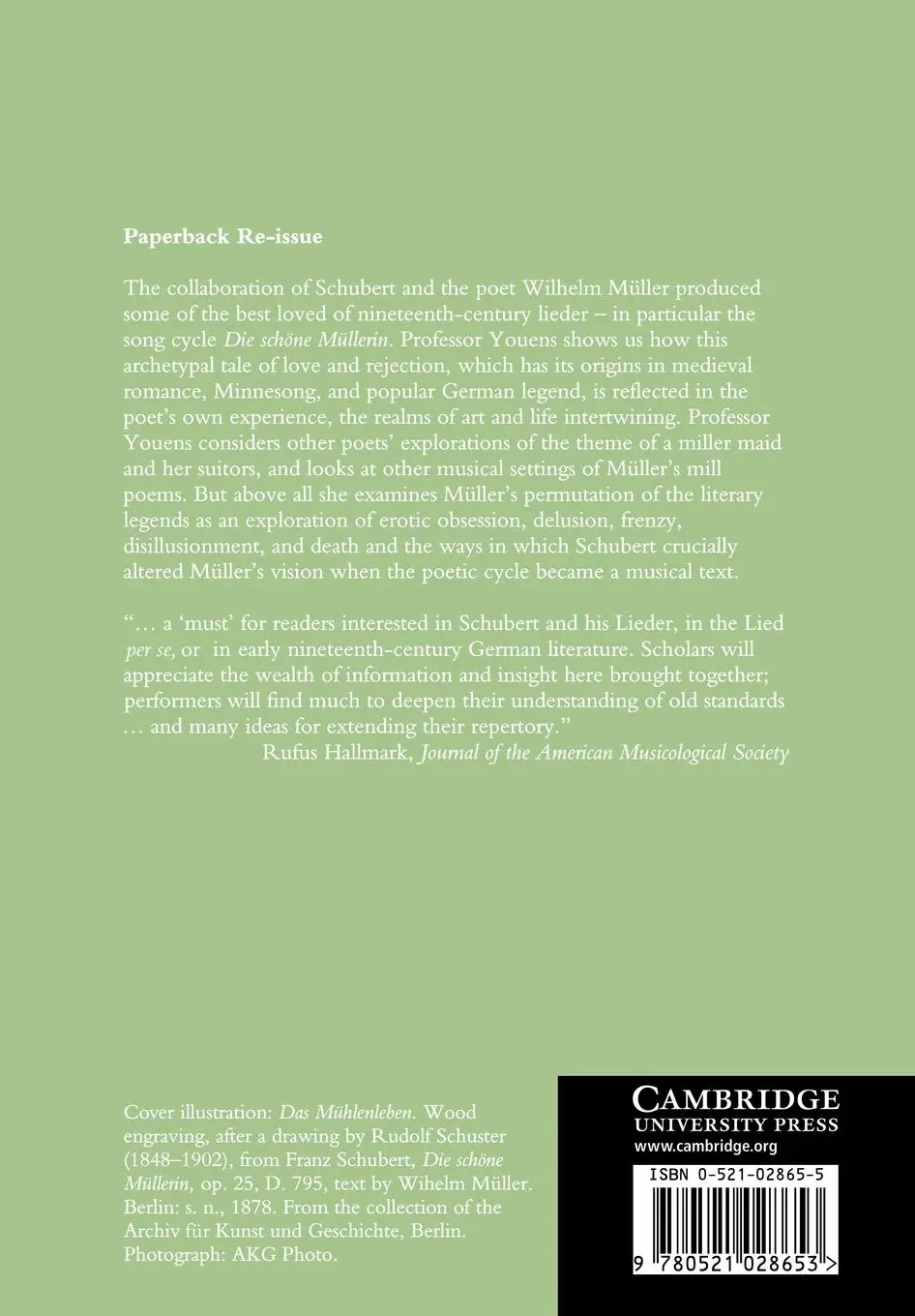 Rückseite: 9780521028653 | Schubert, Muller, and Die Schone Mullerin | Susan Youens | Taschenbuch