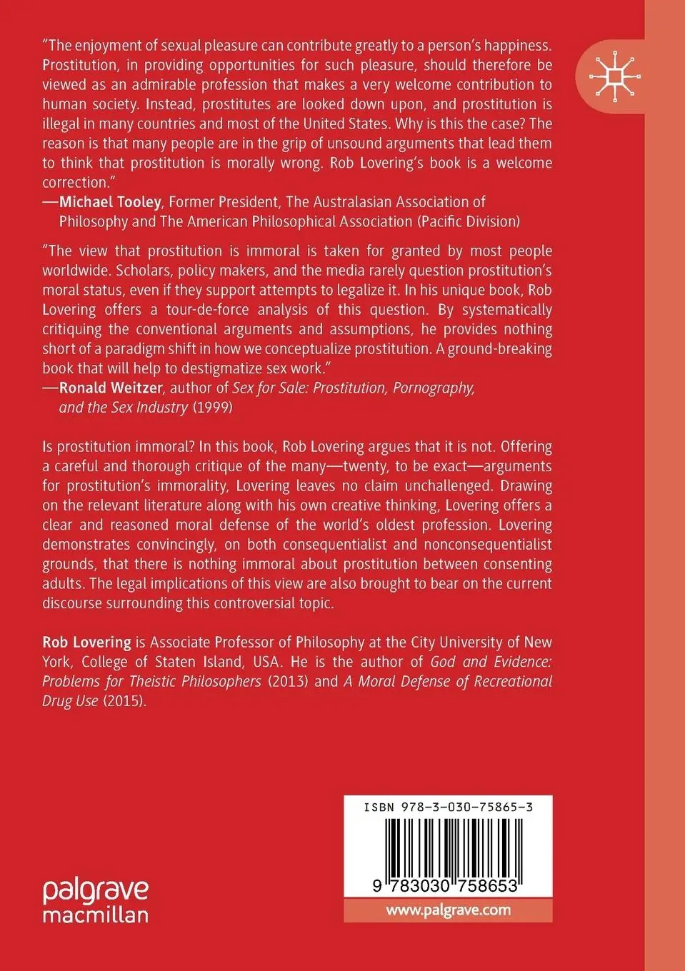 Rückseite: 9783030758653 | A Moral Defense of Prostitution | Rob Lovering | Taschenbuch | x