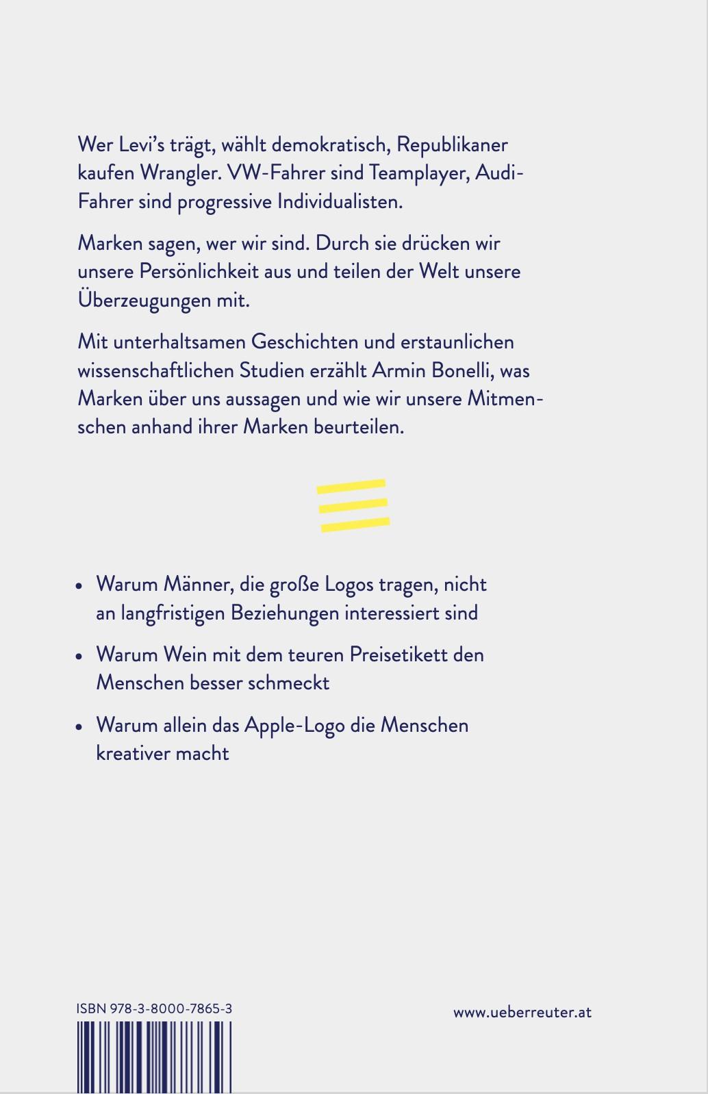 Rückseite: 9783800078653 | 3 Streifen, 4 Ringe, 1 Apfel | Armin Bonelli | Taschenbuch | 224 S.