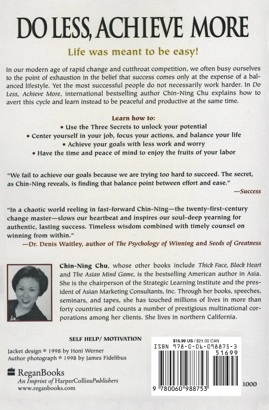 Rückseite: 9780060988753 | Do Less, Achieve More | Discover the Hidden Powers Giving in | Chu