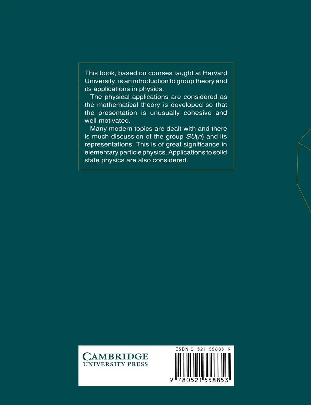 Rückseite: 9780521558853 | Group Theory and Physics | Shlomo Sternberg (u. a.) | Taschenbuch