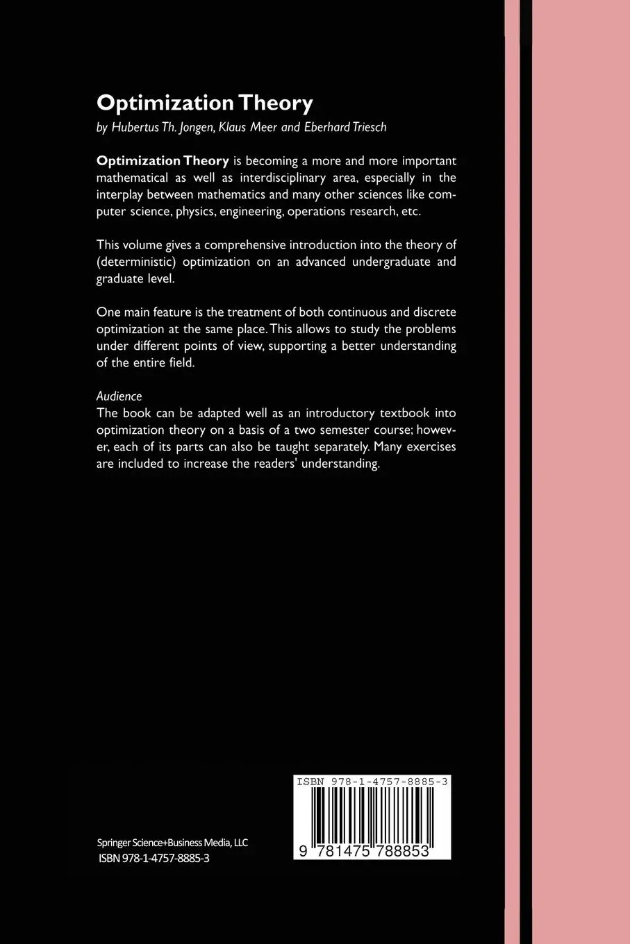 Rückseite: 9781475788853 | Optimization Theory | Hubertus Th. Jongen (u. a.) | Taschenbuch | xi