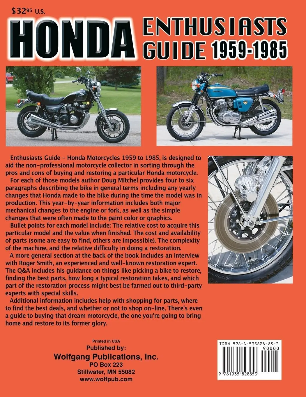 Rückseite: 9781935828853 | Honda Enthusiasts Guide | Honda Motorcycles 1959-1985 | Doug Mitchel