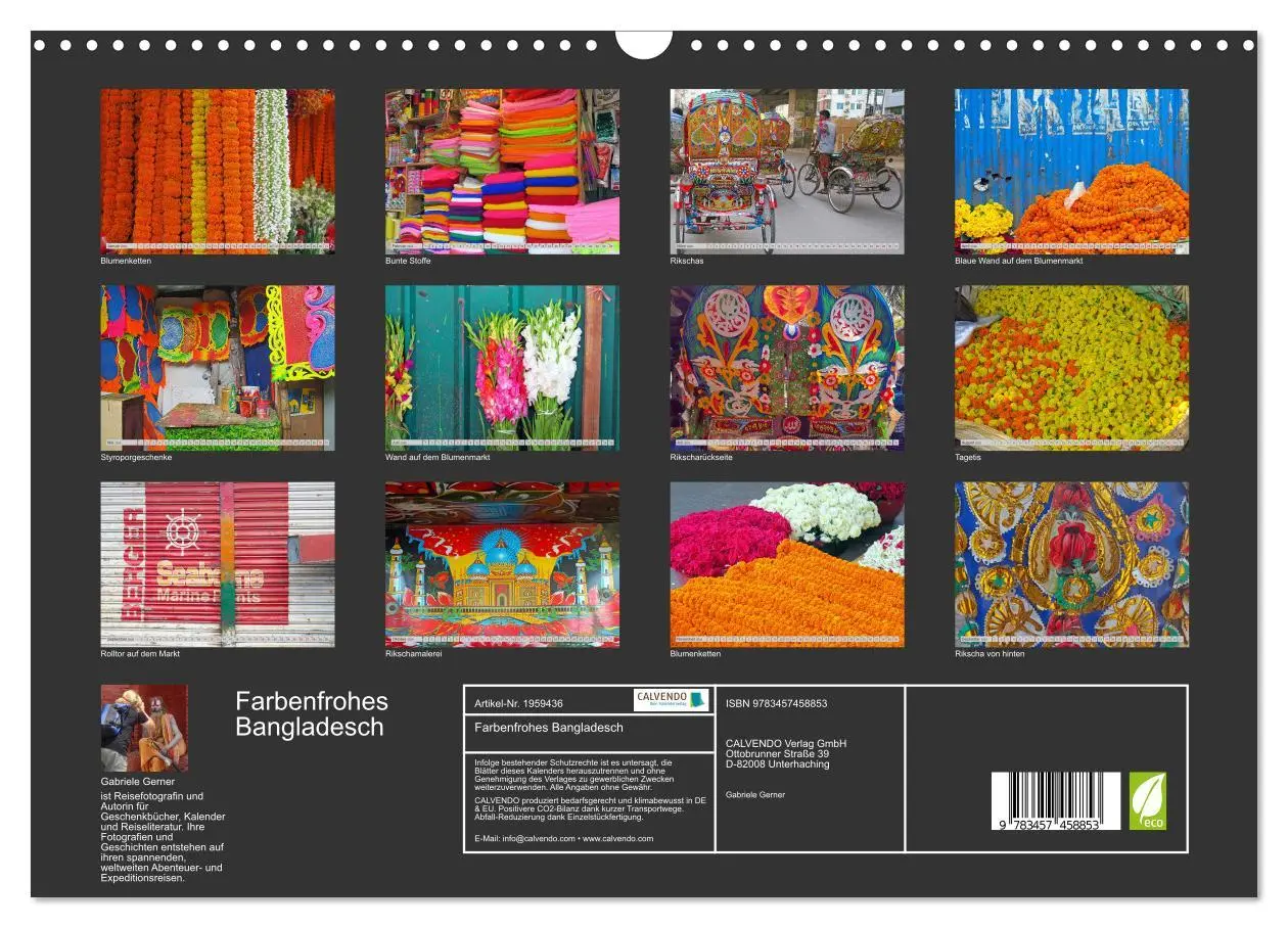 Bild: 9783457458853 | Farbenfrohes Bangladesch (Wandkalender 2026 DIN A3 quer), CALVENDO...
