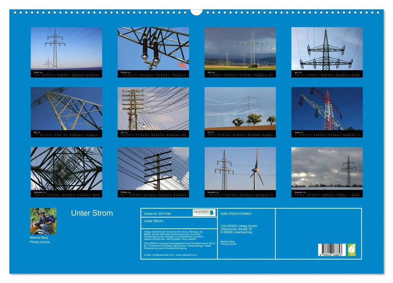 Bild: 9783516168853 | Unter Strom (Wandkalender 2026 DIN A2 quer), CALVENDO Monatskalender