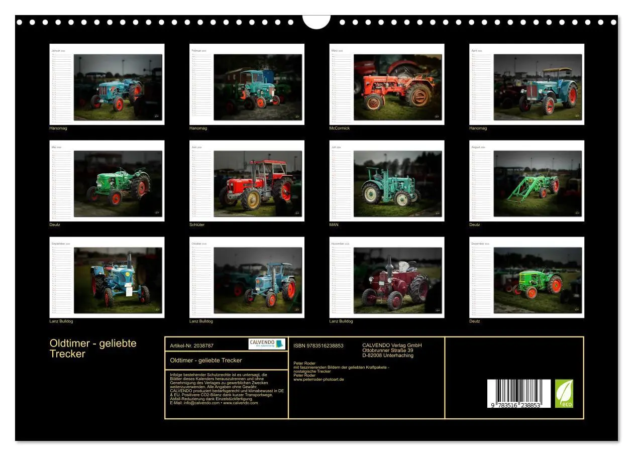 Bild: 9783516238853 | Oldtimer - geliebte Trecker (Wandkalender 2026 DIN A3 quer),...