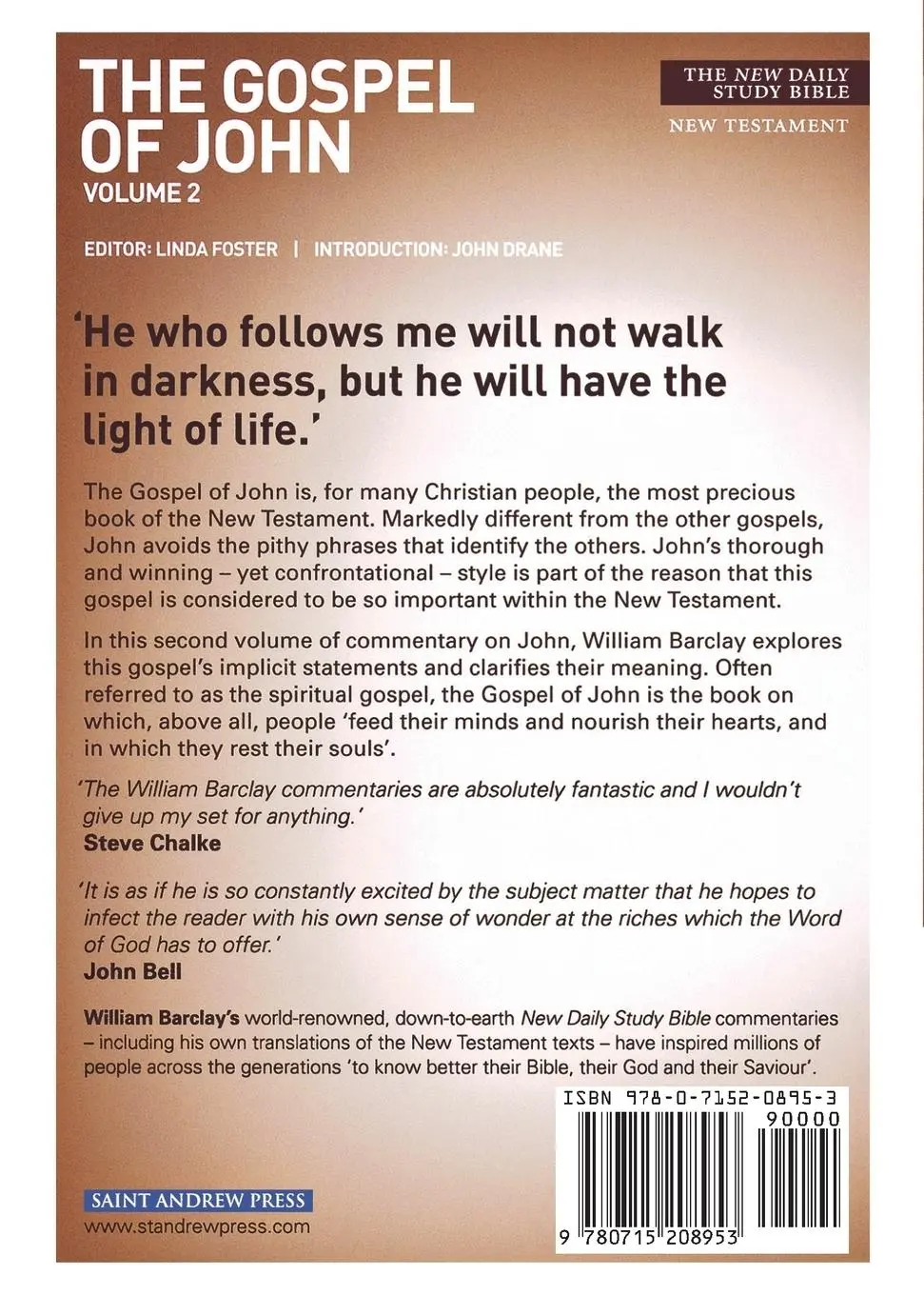 Rückseite: 9780715208953 | New Daily Study Bible | The Gospel of John Volume 2 | William Barclay