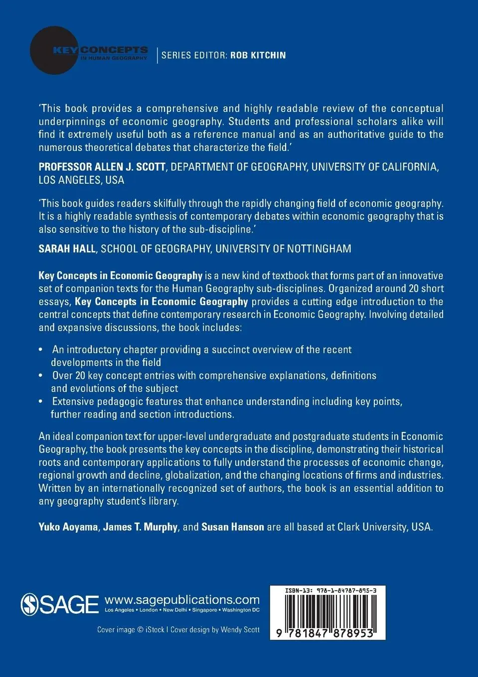 Rückseite: 9781847878953 | Key Concepts in Economic Geography | Yuko Aoyama (u. a.) | Taschenbuch