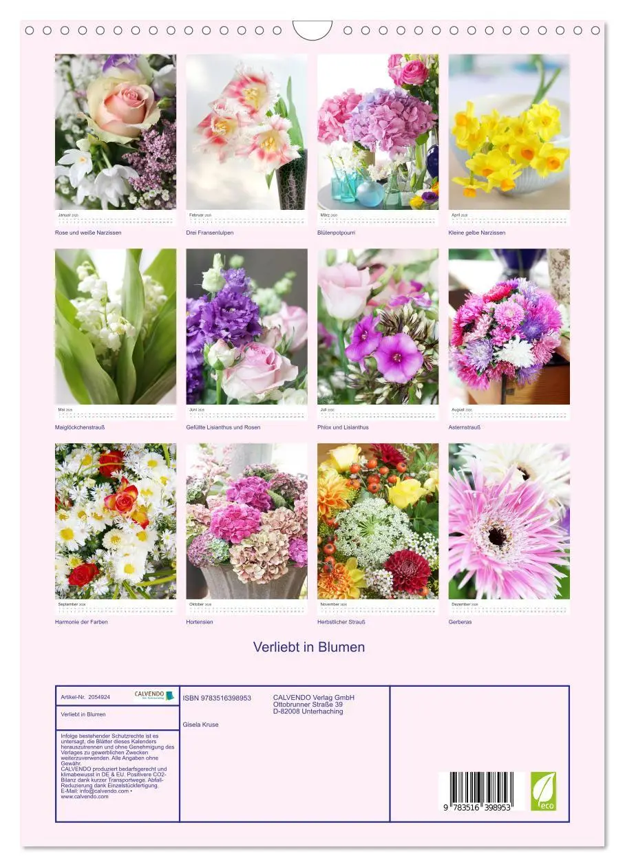 Bild: 9783516398953 | Verliebt in Blumen (Wandkalender 2026 DIN A3 hoch), CALVENDO...