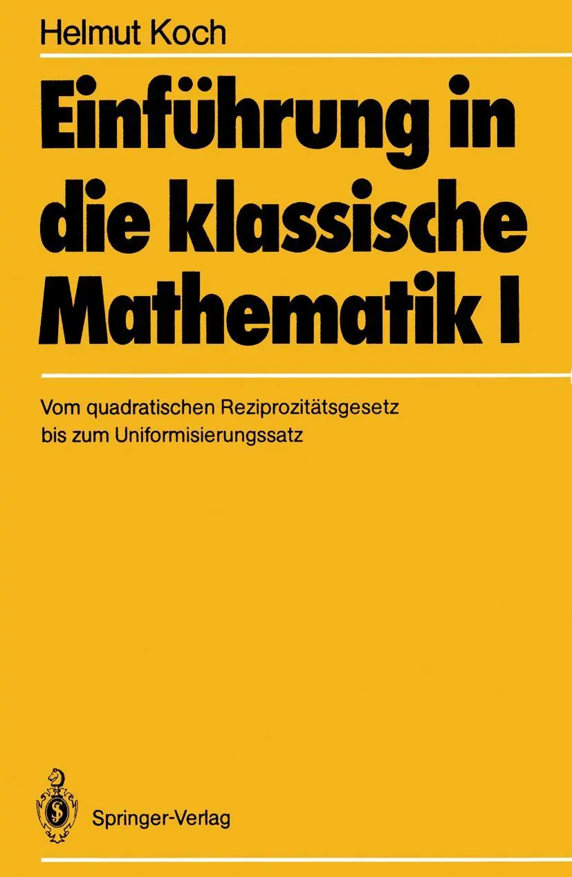 Cover: 9783642648953 | Einführung in die klassische Mathematik I | H. Koch | Taschenbuch
