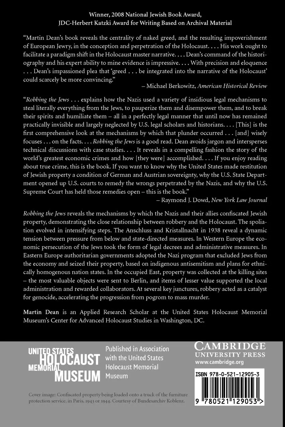 Rückseite: 9780521129053 | Robbing the Jews | Martin Dean | Taschenbuch | Englisch | 2010