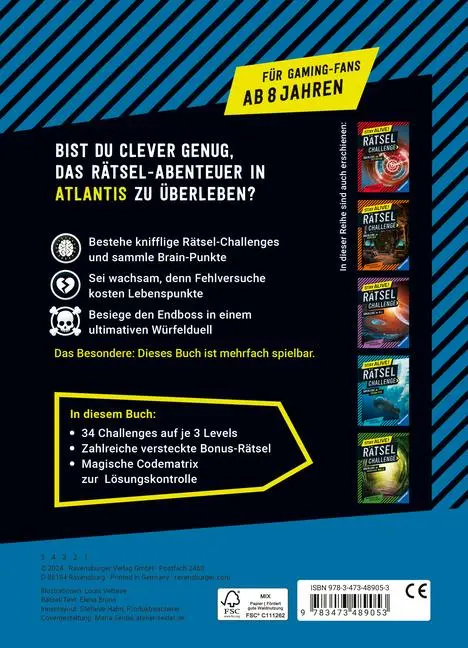 Bild: 9783473489053 | Stay alive! Rätsel-Challenge - Überlebe in Atlantis | Elena Bruns